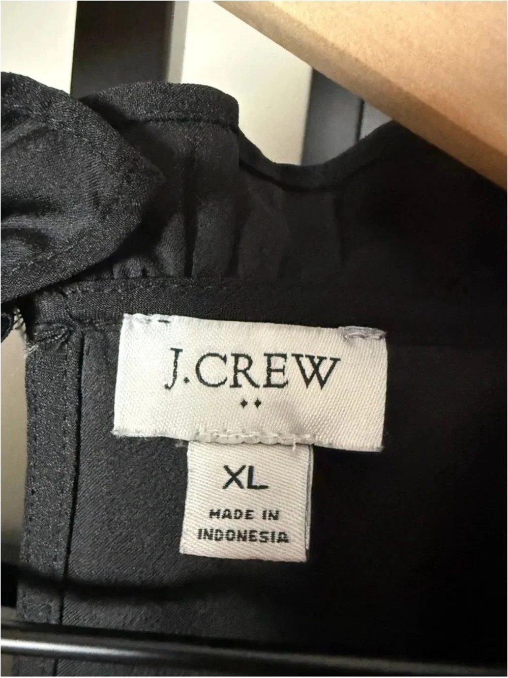 J. Crew Black Ruffle-Neck Long Sleeve Blouse